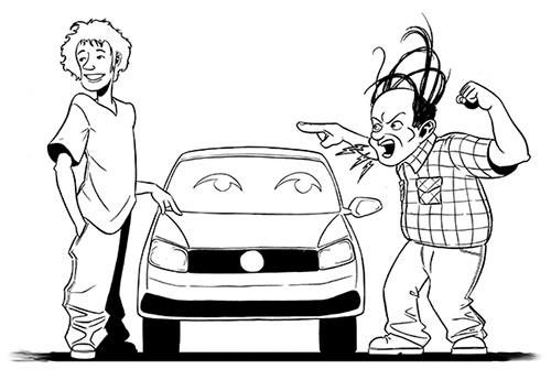 Reuben and car illustration
